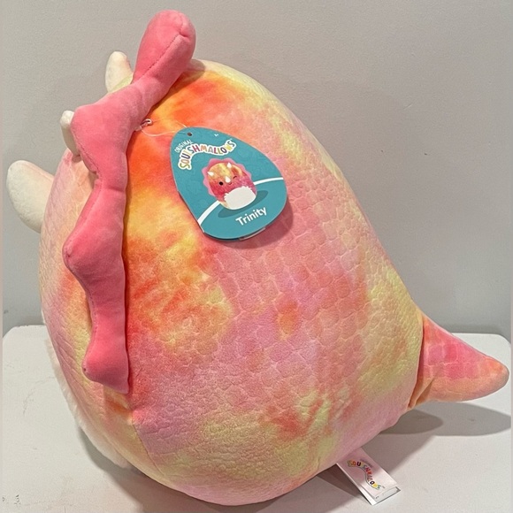 Squishmallows 16" Trinity Pink Tie-Dye Triceratops with Fuzzy Belly Large Plush - Picture 3 of 12